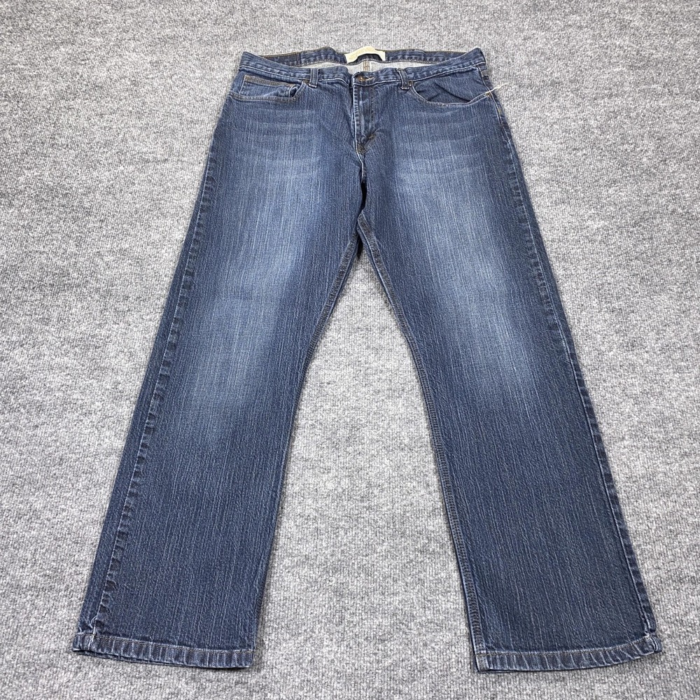 Wrangler Jeans Mens 36x30‎ Blue Relaxed Straight Denim Medium Wash Pockets